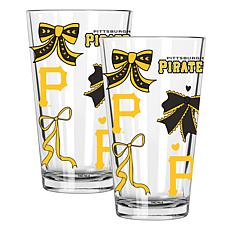 Memory Company 2-pack MLB 16oz Bow Pint Glasses, Pittsburgh Pirates