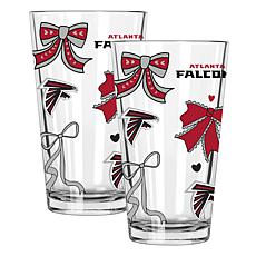 Memory Company 2-pack NFL 16oz Bow Pint Glasses, Atlanta Falcons