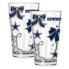 Memory Company 2-pack NFL 16oz Bow Pint Glasses, Dallas Cowboys