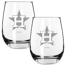 Memory Company Astros 2PK15oz Wine Glass