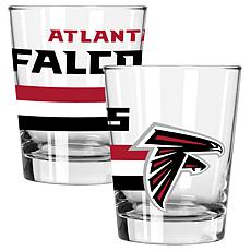Memory Company Big Stripes Atlanta Falcons 2pk 15oz Double Old Fashion