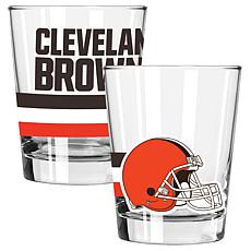 Memory Company Big Stripes Cleveland Browns 2pk 15oz Dbl Old Fashion