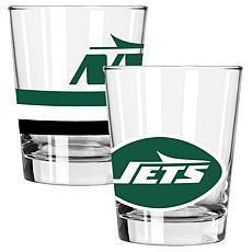 Memory Company Big Stripes New York Jets 2pk 15oz Double Old Fashion