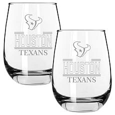 Memory Company Classic Crew Houston Texans 2 pack 15oz Wine Glass