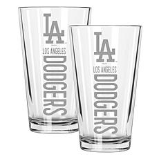 Memory Company Dodgers 2 pack 16oz Pint Glass