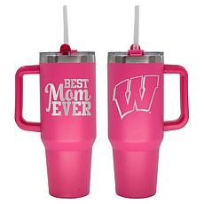 Memory Company NCAA 40oz Best Mom Ever Pink Tumbler University of WI
