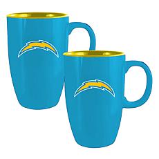 Memory Company NFL Chargers 20oz Ceramic Team Tall Mug 2-Pack