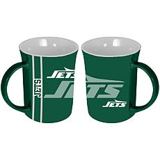 Memory Company NFL Jets 15oz Reflective Logo Ceramic Mug 2-Pack