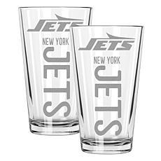 Memory Company Pinnacle New York Jets 2 pack 16oz Pint Glass
