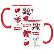 Memory Company Wisconsin 2pk 15oz Bow Coffee Mug