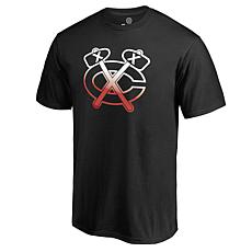 Men's Fanatics Black Chicago Blackhawks Gradient Logo T-Shirt
