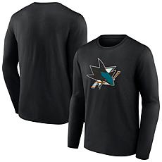 Men's Fanatics Black San Jose Sharks Primary Logo Team Long Sleeve ...