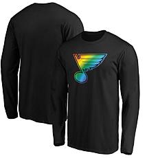 Men's Fanatics Black St. Louis Blues Team Pride Logo Long Sleeve T-...
