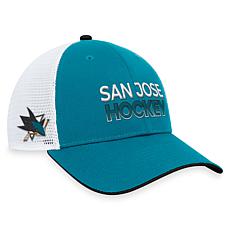 Men's Fanatics  Teal San Jose Sharks Authentic Pro Rink Trucker Adj...