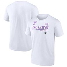 Men's Fanatics White St. Louis Blues NHL Hockey Fights Cancer T-Shirt