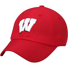 Men's Top of the World Red Wisconsin Badgers Primary Logo Staple Ad...