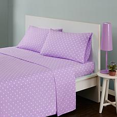 Mi Zone Polka Dot Cotton Sheet Set - Purple - Twin