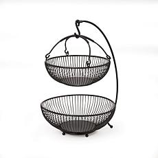 Mikasa Gourmet Basics Spindle 2-Tier Basket With Banana Hook