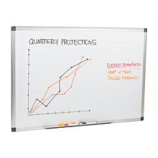 Mind Reader 24x36 Wall Mount Dry Erase Board with Marker Tray, White