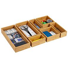 Mind Reader 7 Piece Bamboo Drawer Organizer Set