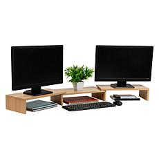 Mind Reader Adjustable 2-Tier Dual Monitor Riser Brown