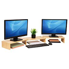 Mind Reader Adjustable 2-Tier Dual Monitor Riser Brown