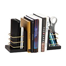 Mind Reader Decorative Basket Bookends with Storage Set of 2