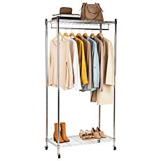 Mind Reader Heavy Duty Rolling Garment Rack with Adjustable Bar