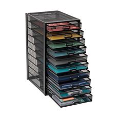 Mind Reader Mesh 10-Compartment Desk Organizer, Black
