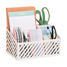Mind Reader Metal Desktop Organizer with Cut-Out Design
