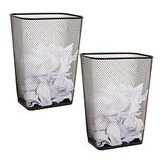 Mind Reader Metal Mesh Waste Paper Bins Set of 2