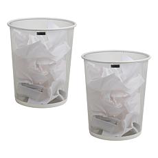 Mind Reader Round Metal Mesh Trash Waste Paper Basket Set of 2