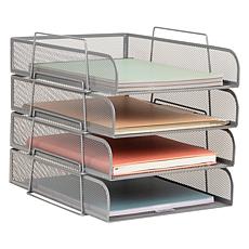 Mind Reader Stackable Paper Tray Desktop Organizer Metal