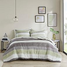 Modern Stripe Comforter Bed in a Bag Set with Sheets