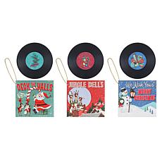 Mr. Christmas Set of 3 Magical Musical Record Ornaments