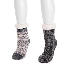 Muk Luks Women's 2-pk. Chenille Eyelash Mix Cabin Sock