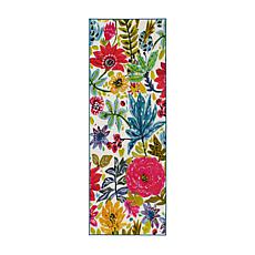 My Magic Carpet Floral Bloom Multicolor Washable Runner Rug 2.5'x7'