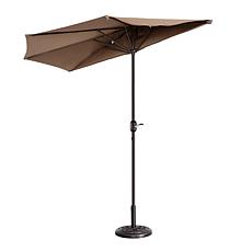 Nature Spring 9' Half-Canopy Patio Umbrella - Brown