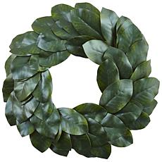 Nearly Natural 24" Magnolia Leaf Wreath