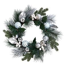 Nearly Natural 24” Pinecones and Berries Christmas Wreath