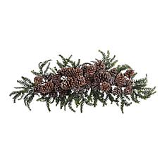 Nearly Natural 28" Iced Pine Cone Swag