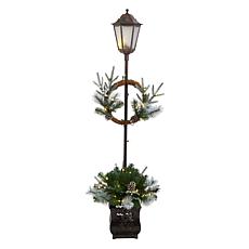 Nearly Natural 5 Ft. Pre-lit Decorated Lamp Post with 50 Lights