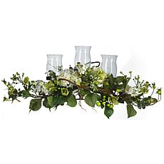 Nearly Natural Silk Hydrangea Triple Candleabrum Centerpiece