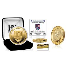 New York Rangers NHL 100th Anniversary Gold-Plated Coin LE 2025