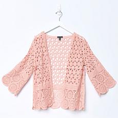 Nina Leonard Border Crochet Cardigan