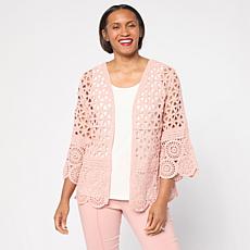 Nina Leonard Border Crochet Cardigan