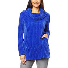 Nina Leonard Chenille Pullover Sweater with Pockets 