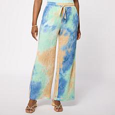 Nina Leonard Cropped Crochet Knit Culotte Pant