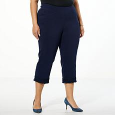 Nina Leonard Millennium Crop Pant with Fringe Hem