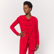 Nina Leonard Stretch Crepe Blazer Vest